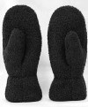 Black Bouclé Warm Mittens for Women