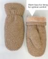 Women’s Bouclé Mittens Khaki Lining Details