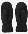 Black Bouclé Warm Mittens for Women